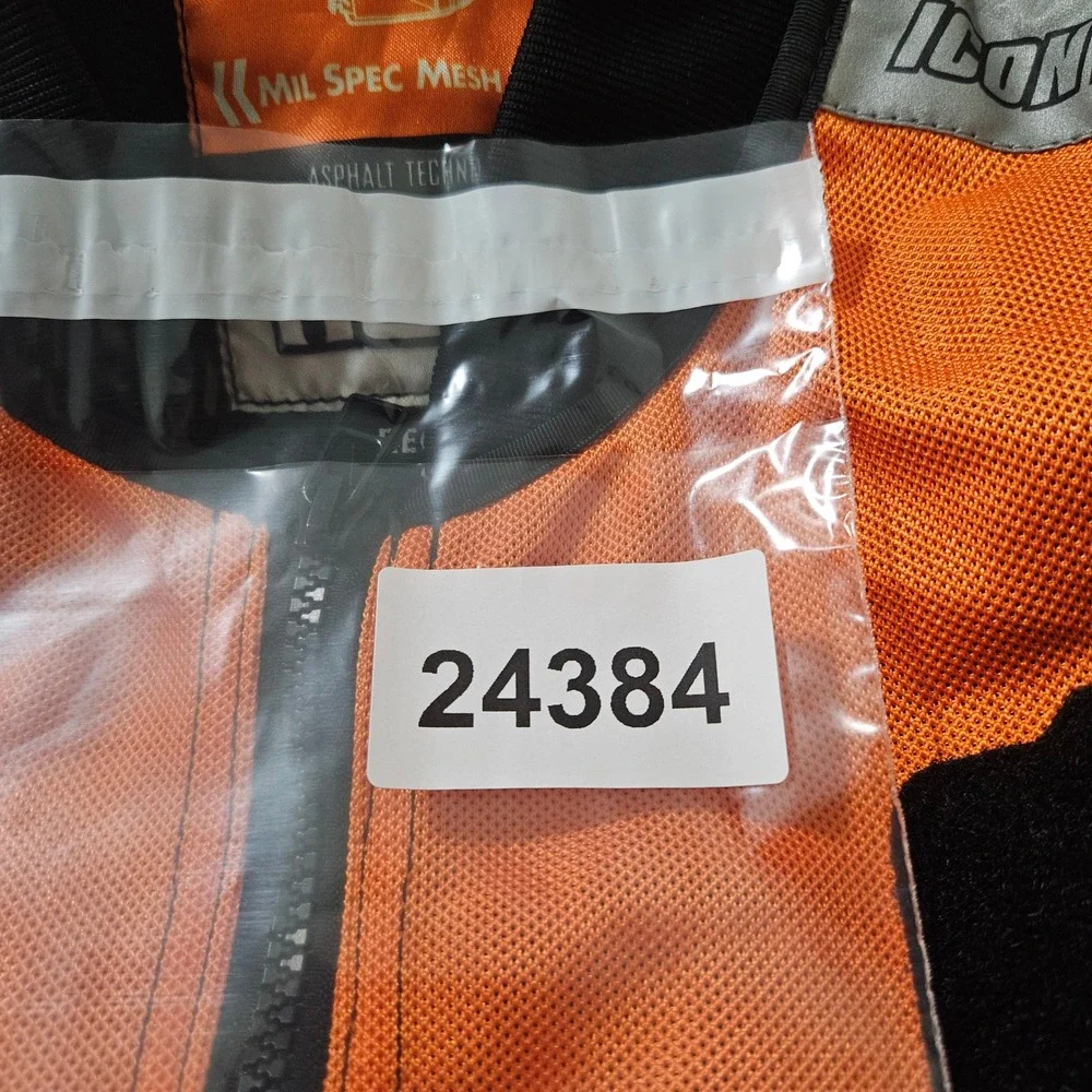 Icon Motorsports Mil Spec Mesh Vest Mens Regular Orange Black Reflective Safety